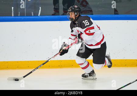 Team Canada with captain Connor Bedard, CAN U18 Nr. 16 sad after