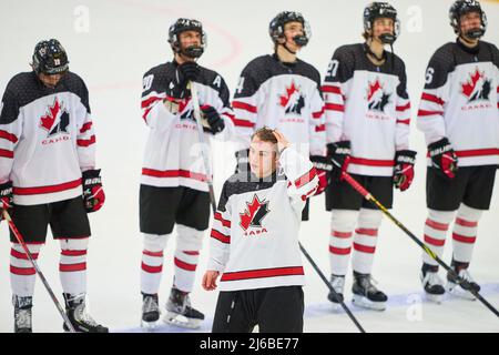 Team Canada sad after the match FINLAND - CANADA 6-5 (OT) IIHF U18 JUNIOR  ICE HOCKEY WORLD CHAMPIONSHIPS quarter final in Kaufbeuren, Germany, Apr  28, 2022, Season 2021/2022 © Peter Schatz / Alamy Live News Stock Photo -  Alamy