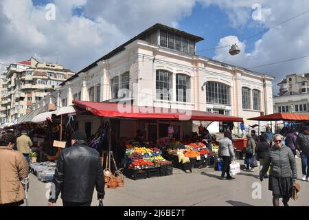 Botosani, a historic town in Moldova, Northern Romania; historical market Stock Photo