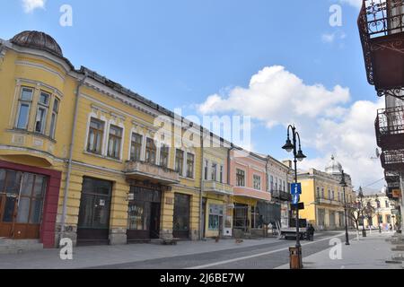 Botosani, a historic town in Moldova, Northern Romania: the City Center Stock Photo