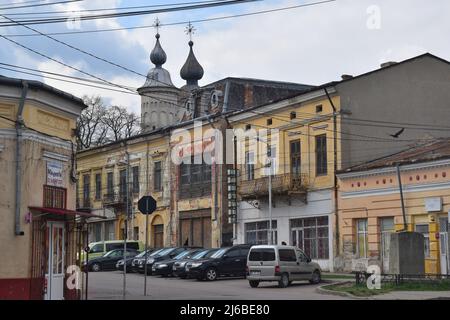 Botosani, a historic town in Moldova, Northern Romania: the City Center Stock Photo