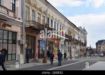 Botosani, a historic town in Moldova, Northern Romania: the City Center Stock Photo