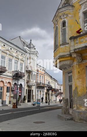 Botosani, a historic town in Moldova, Northern Romania: the City Center Stock Photo