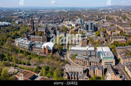 Aerial view of Glasgow University campus at Gilmorehill in West End of ...