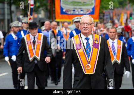 12th July parade in Belfast, Northern Ireland Stock Photo