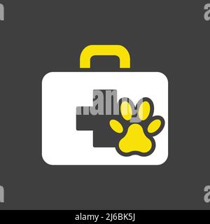 Pet first aid kit vector glyph icon. Clinic box. Graph symbol for pet and veterinary web site and apps design, logo, app, UI Stock Vector