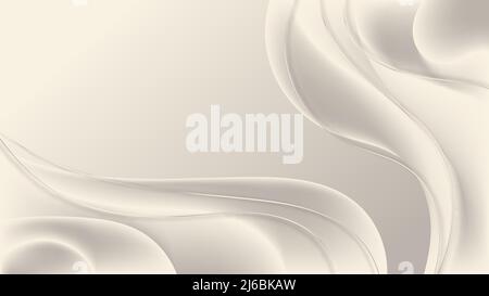 Abstract elegant 3D white gold wave shapes and lines on clean luxury background. Vector illustration Stock Vector