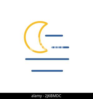 Fog night isolated vector icon. Meteorology sign. Graph symbol for travel, tourism and weather web site and apps design, logo, app, UI Stock Vector