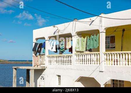 Top portion of a concrete house in St Martin Stock Photo