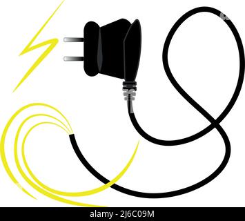 Electric plug illustration. Electricity, electricians, electric voltage. Charger. Stock Vector
