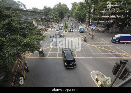 Dhaka, Bangladesh - April 30, 2022: The city is now free of traffic jams as most of the people of Dhaka go to their village homes to celebrate Eid dur Stock Photo