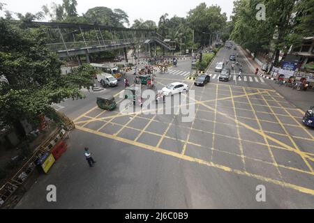 Dhaka, Bangladesh - April 30, 2022: The city is now free of traffic jams as most of the people of Dhaka go to their village homes to celebrate Eid dur Stock Photo