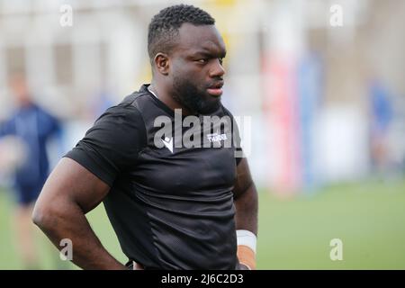 NEWCASTLE UPON TYNE, UK. MAY 1ST   Sadiq Adebiyi of Newcastle Thunder is pictured before the BETFRED Championship match between Newcastle Thunder and Halifax Panthers at Kingston Park, Newcastle on Saturday 30th April 2022. (Credit: Chris Lishman | MI News) Stock Photo