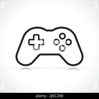 video game or gamepad thin line icon Stock Vector