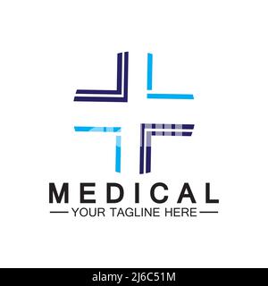 Medical Cross and Health Pharmacy Logo Vector Template Stock Vector