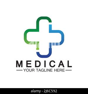 Medical Cross and Health Pharmacy Logo Vector Template Stock Vector