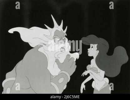 Ariel and King Triton in the animation movie The Little Mermaid, USA 1989