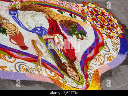 Infiorata of Spello Umbria Italy Stock Photo