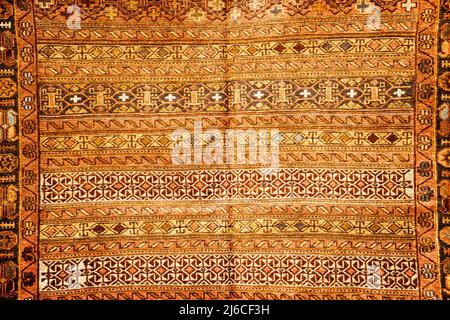 vintage Azerbaijan, Turkish Oriental carpet handmade, backround. Stock Photo