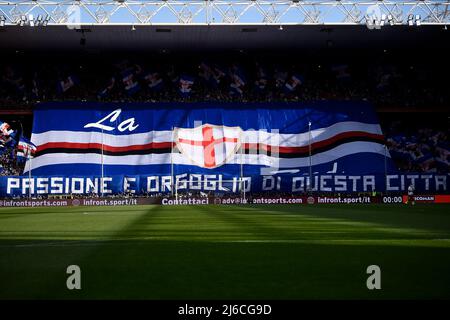 Genoa, Italy. 30 April 2022. Nadiem Amiri of Genoa CFC speaks with Manolo  Portanova of Genoa CFC during the Serie A football match between UC  Sampdoria and Genoa CFC. Credit: Nicolò Campo/Alamy