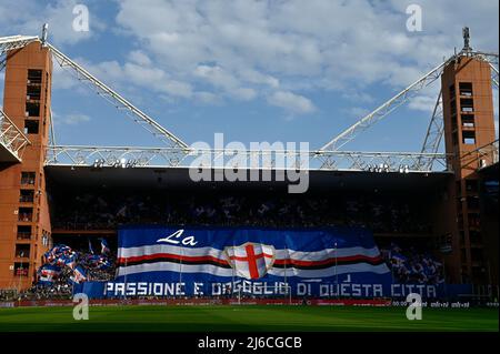 Genoa, Italy. 30 April 2022. Nadiem Amiri of Genoa CFC speaks with Manolo  Portanova of Genoa CFC during the Serie A football match between UC  Sampdoria and Genoa CFC. Credit: Nicolò Campo/Alamy