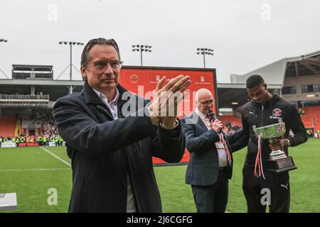 Simon Sadler owner of Blackpool  in Blackpool, United Kingdom on 4/30/2022. (Photo by Mark Cosgrove/News Images/Sipa USA) Stock Photo