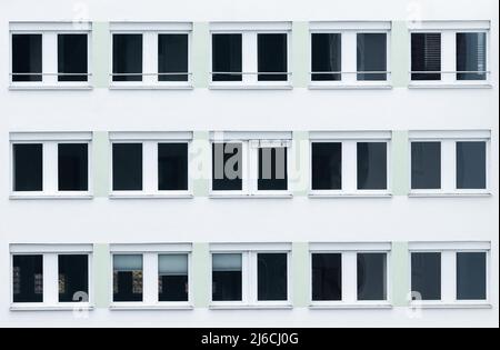 30 April 2022, Baden-Wuerttemberg, Rottweil: The windows of an office building in Rottweil. Photo: Silas Stein/ Stock Photo