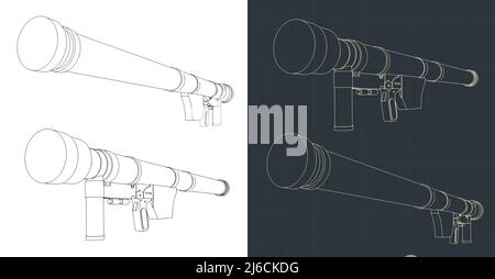 Stylized vector illustration of man-portable air-defense system Stock Vector