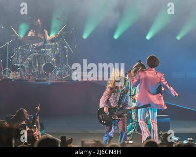 Maneskin   during  Maneskin Live, Italian singer Music Concert in Verona, Italy, April 28 2022 Stock Photo