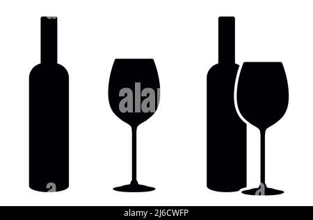 Wine glass and bottle icon and beverage symbol vector illustration Stock Vector