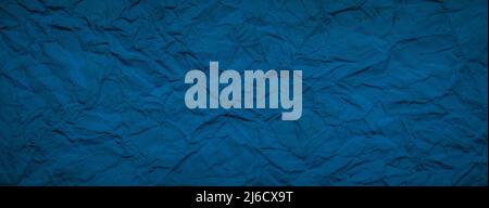 Blue crumpled paper texture background Stock Photo