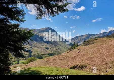 St Sunday Crag and Grisedale seen from near Lanty's Tarn, Patterdale, Lake District, Cumbria Stock Photo