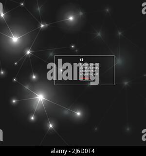 Abstract polygonal black background with connecting dots and lines. Connection structure and vector science background Stock Vector