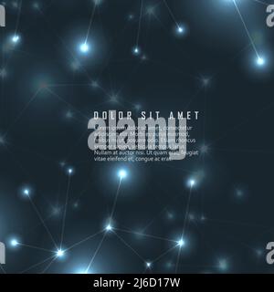 Vector abstract connecting dots and lines. Gradient colored background Stock Vector