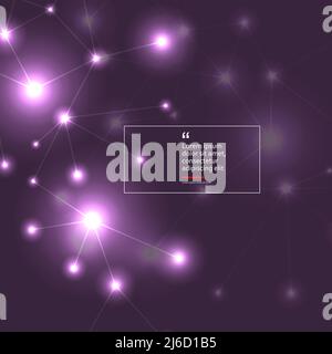 Vector abstract connecting dots and lines. Gradient colored background Stock Vector