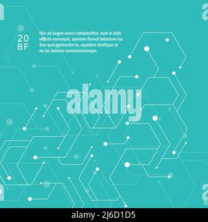 Abstract hexagon connect pattern on green background Stock Vector