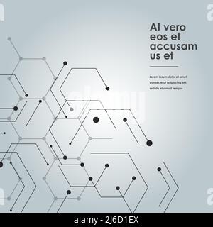 Abstract hexagon connect pattern on gradient background Stock Vector
