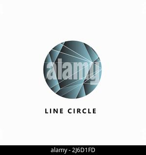 Abstract network connection. Vector circle Illustration on white square background Stock Vector