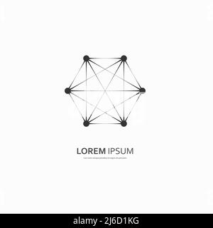 Six connected symbol people. Polygonal space low poly with connecting dots and lines. Vector illustration Stock Vector