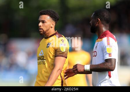 Donovan Wilson #25 of Sutton United applauds the supporters