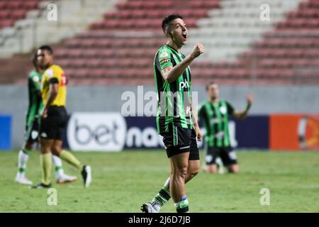 MG - Belo Horizonte - 04/30/2022 - BRAZILIAN A 2022 AMERICA-MG X ATHLETICO-PR - America-MG players celebrate victory at the end of the match against Athletico-PR at the Independencia stadium for the Brazilian championship A 2022. Photo: Fernando Moreno/AGIF/Sipa USA Stock Photo