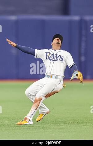 St. Petersburg, FL. USA; Tampa Bay Rays first baseman Ji-Man Choi (26) and  shortstop Wander Franco (5) run off the field during a major league baseb  Stock Photo - Alamy