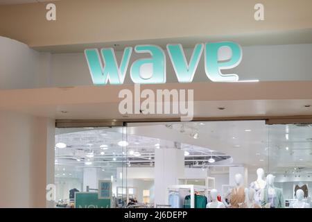 Houston, Texas, USA - February 25, 2022: A Wave store in a shopping mall. Stock Photo