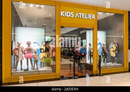 Houston, Texas, USA - February 25, 2022: Kids Atelier store in a shopping mall. Stock Photo