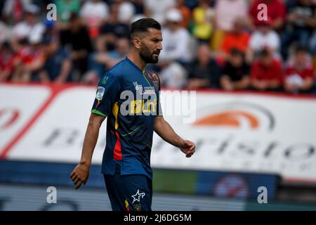 Romeo Menti stadium, Vicenza, Italy, April 30, 2022, Lecce's Massimo Coda portrait  during  LR Vicenza vs US Lecce - Italian soccer Serie B match Stock Photo