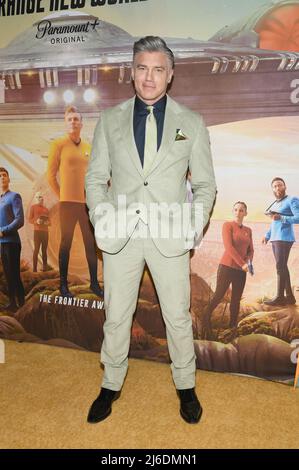 Actor Anson Mount attends the Star Trek: Strange New Worlds NYC Premiere at AMC Lincoln Square, New York, NY, April 30, 2022. (Photo by Anthony Behar/Sipa USA) Stock Photo