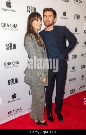 Cooper Raiff (R) and Dakota Johnson attend SFFILM Festival Cha Cha 