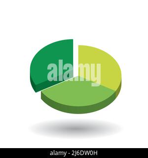 Green pie chart design element Stock Vector