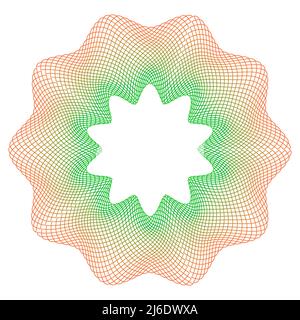 Guilloche decorative element watermark for design certificate diploma and banknote Stock Vector