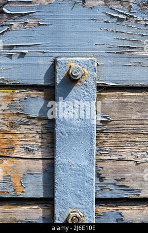 Rustic old railway wagon closeup Stock Photo